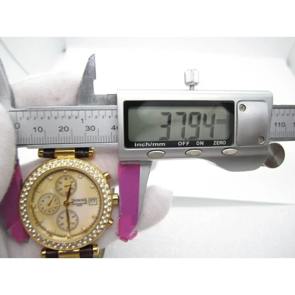 Women Princess Paris Chrono Quartz WR Analog 37mm Dial Causal Round Watch (F773)